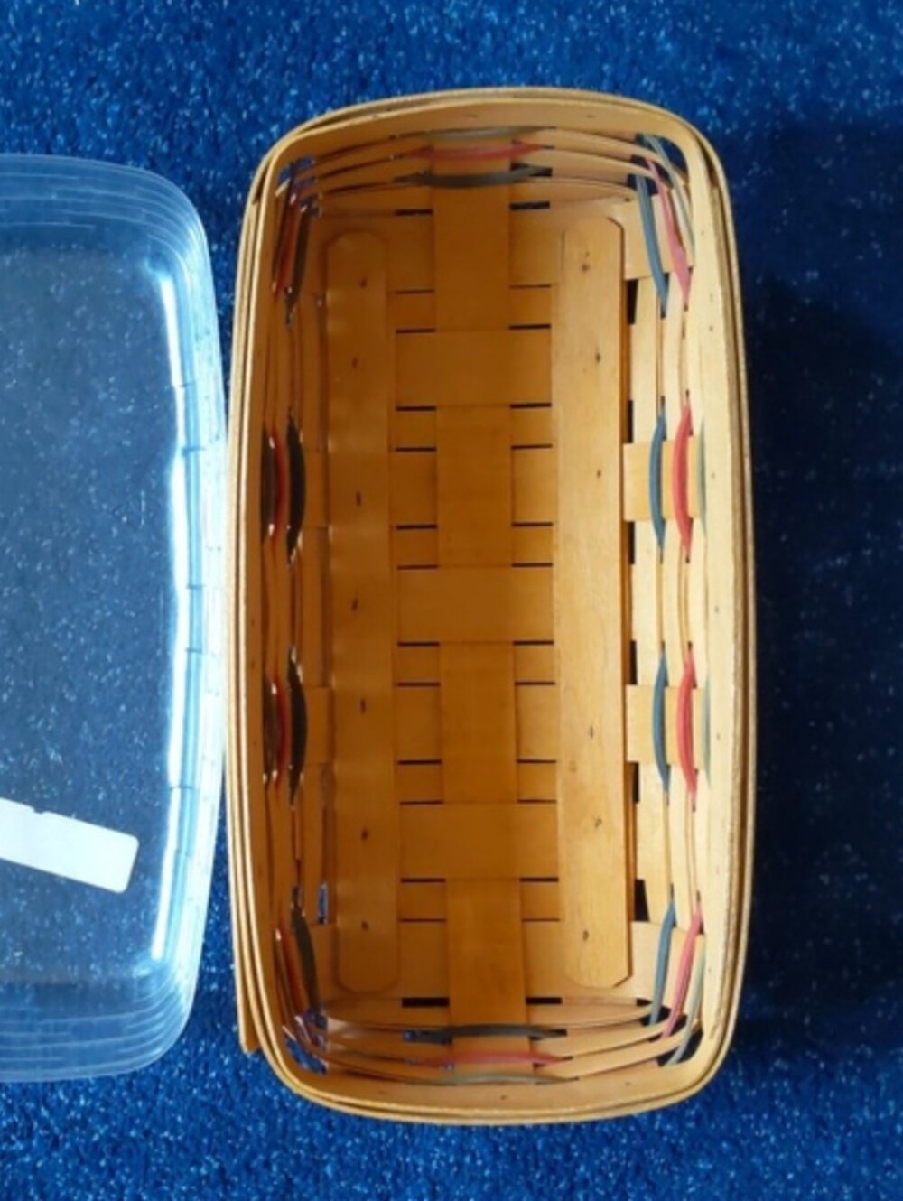 2001 Longaberger Basket with liner, 14x7, vintage, signed, authentic